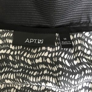 Apt. 9 Tops - Black and White Chiffon Cold-Shoulder Blouse Apt. 9 Tops - Black and White Chiffon Cold-Shoulder Blouse